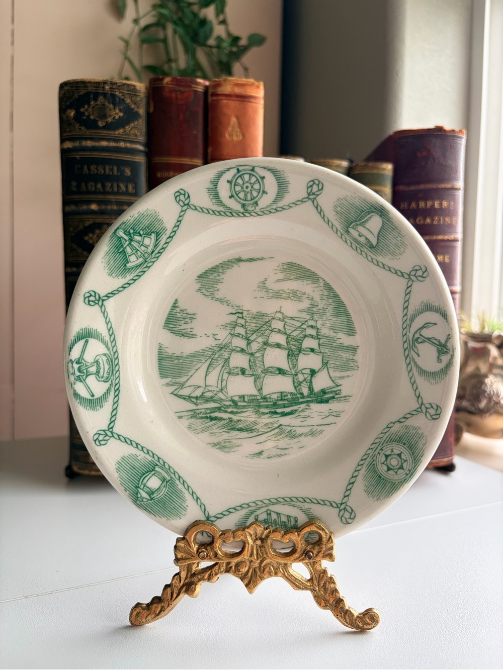 Vintage Tradewinds collectible nautical plate by Blue Ridge China